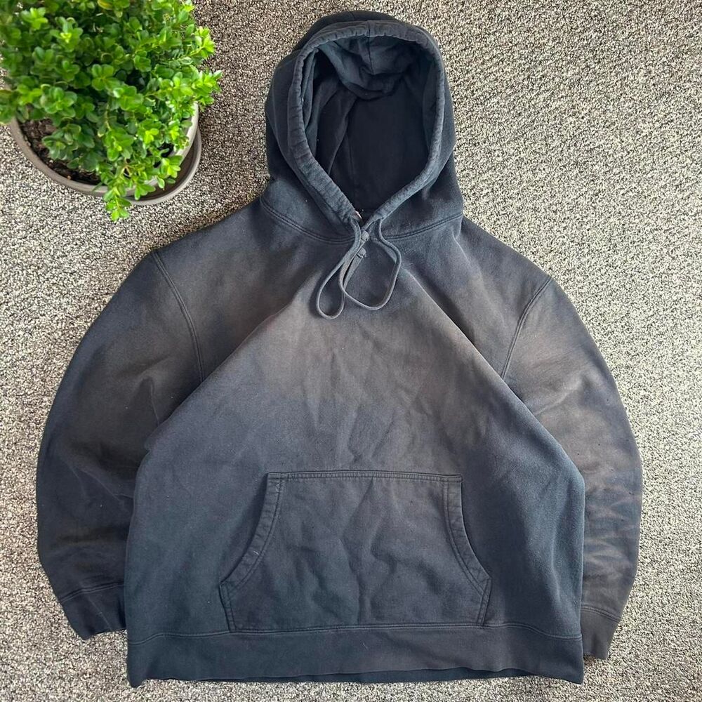 Unbranded Men's Black and Navy Hoodie